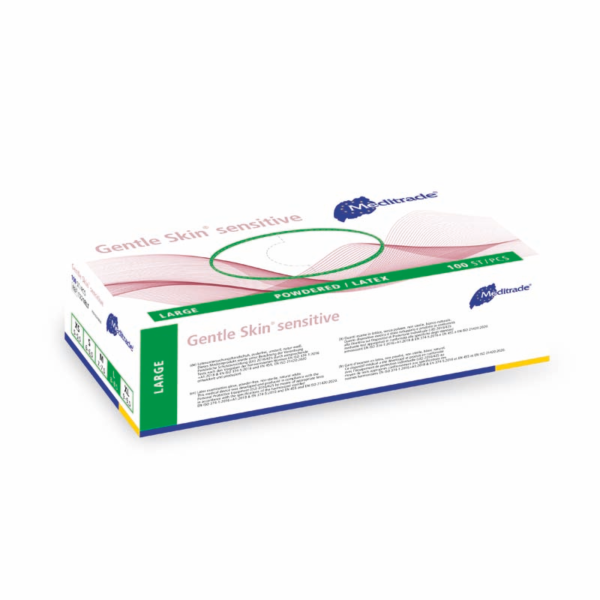 Meditrade Gentle Skin sensitive Latex Untersuchungshandschuhe | Einweghandschuh | 100 Stk. Box – Bild 7