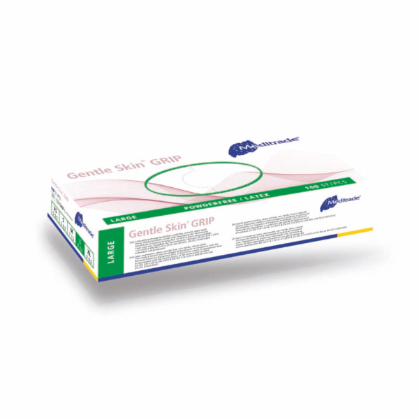 Meditrade Gentle Skin® grip Latex Untersuchungshandschuhe | Einweghandschuh | 100 Stk. Box – Bild 7