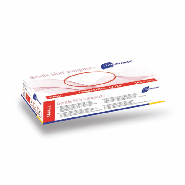 Meditrade Gentle Skin® compact+ Latex Untersuchungshandschuhe | Einweghandschuh | 100 Stk. Box – Bild 3