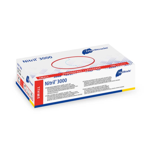 Meditrade Nitril® 3000 Nitril Untersuchungshandschuhe | Einweghandschuh | 100 Stk. Box – Bild 4