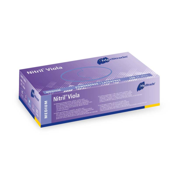 Meditrade Nitril Viola Untersuchungshandschuhe | Einweghandschuh | 100 Stk. Box – Bild 4