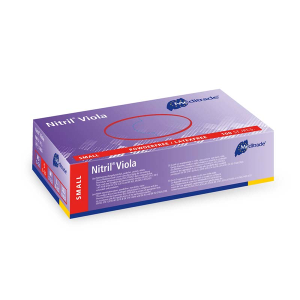Meditrade Nitril Viola Untersuchungshandschuhe | Einweghandschuh | 100 Stk. Box – Bild 5