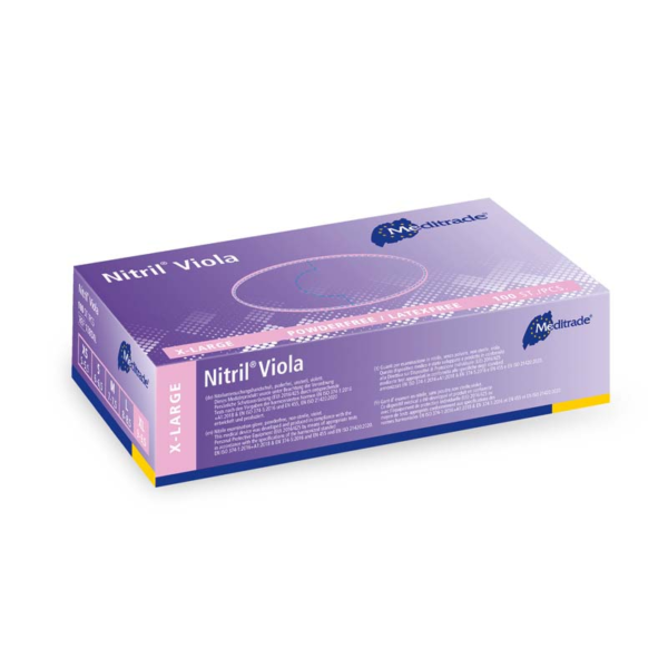 Meditrade Nitril Viola Untersuchungshandschuhe | Einweghandschuh | 100 Stk. Box – Bild 6