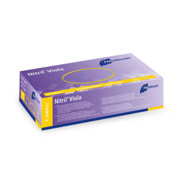 Meditrade Nitril Viola Untersuchungshandschuhe | Einweghandschuh | 100 Stk. Box – Bild 7