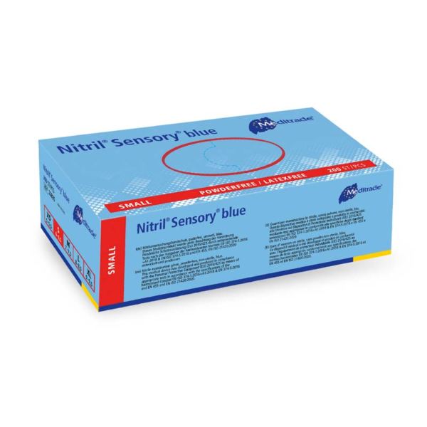 Meditrade Nitril Sensory Blue Nitril Untersuchungshandschuhe | Einweghandschuh | 200 Stk. Box – Bild 4