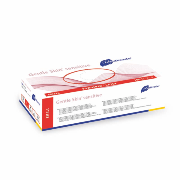 Meditrade Gentle Skin sensitive Latex Untersuchungshandschuhe | Einweghandschuh | 100 Stk. Box – Bild 5