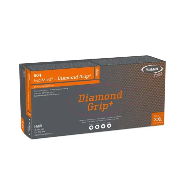 MaiMed® Diamond Grip+ orange Nitrilhandschuhe | 50 Stk./ Box – Bild 2
