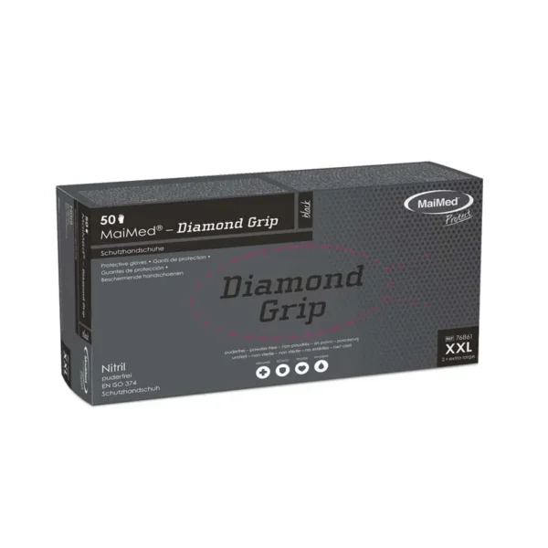 MaiMed® Diamond Grip black Nitrilhandschuhe | 50 Stk./ Box – Bild 2