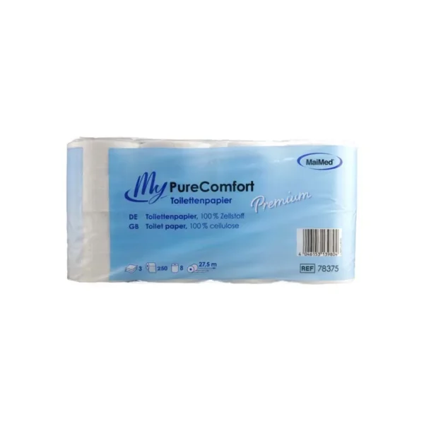 MaiMed® MyPureComfort Toilettenpapier Premium | 3-lg. | 8 Rollen | 250 Blatt – Bild 2