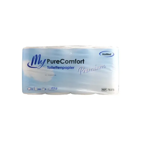 MaiMed® MyPureComfort Toilettenpapier Premium | 3-lg. | 8 Rollen | 250 Blatt